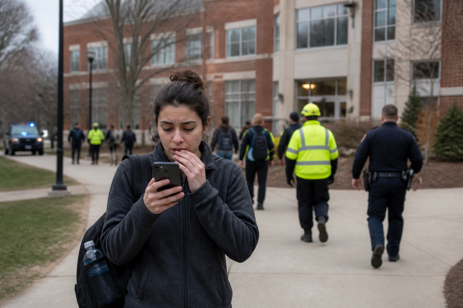 How university emergency protocols operate during active campus security incidents